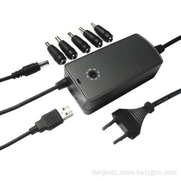 Small Slim 40W Manual Multi-function Laptop AC Adapter With USB 5V1A